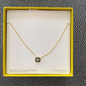 NIB Kendra Scott Gold Necklace with Green Stone lowest price no offers